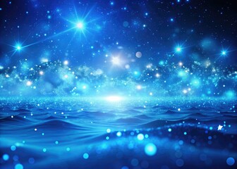 Obraz premium Captivating Abstract Blue Landscape with Glowing Particles for Stunning Visuals, Perfect for Backgrounds, Digital Art, and Creative Projects