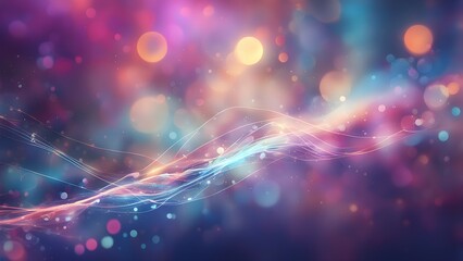 A vibrant abstract background with swirling colors and bokeh effects.