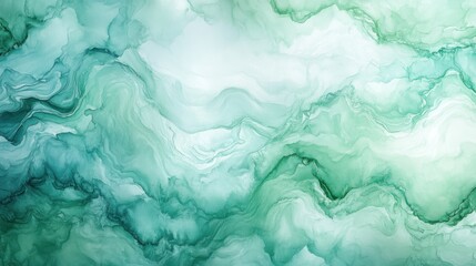 Obraz premium Watercolor background with cool mint green and light blue hues, creating a fresh and lively atmosphere