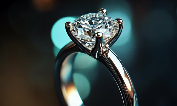 A close-up of a sparkling diamond ring showcasing its brilliance and craftsmanship.