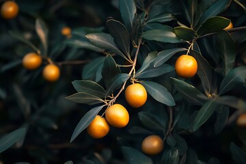 Fruit yellow olive skin growing on tree
