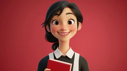 Obraz premium Young Asian woman proudly holding her diploma against a plain backdrop exuding joy and confidence with a radiant smile