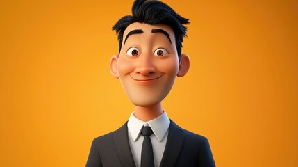 Smiling portrait of an Asian businessman in a stylish suit exuding confidence and success ideal for corporate branding or executive profiles