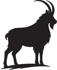 mountain goat animal logo silhouette vector art illustration
