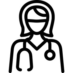 A healthcare professional with a stethoscope in a clinic setting engaged in patient care and examination