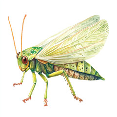 cute Leafhopper watercolor clipart illustration isolated