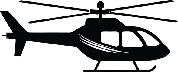 helicopter silhouette, helicopter icon vector black aircraft