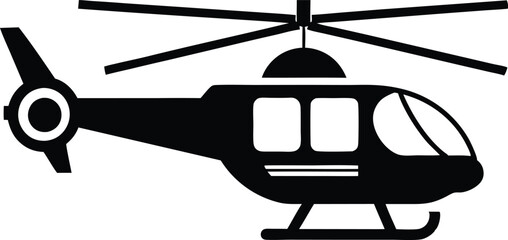 helicopter silhouette, helicopter icon vector black aircraft