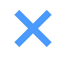 シンプルな青いバツのマーク　ベクター
