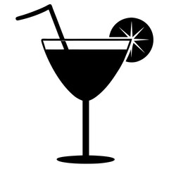 Cocktail Silhouette vector illustration