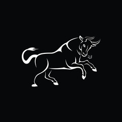 Obraz premium running silhouette cow vector illustration of a cow silhouette of a cow cow logo design