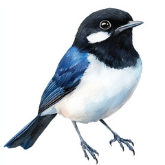 cute Magpie watercolor clipart illustration isolated