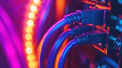 Network Cables Connected to Server