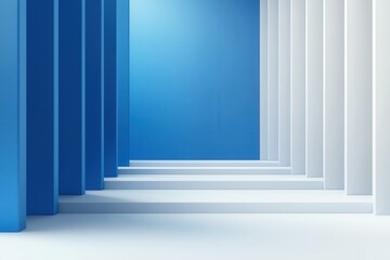 Fototapeta premium Abstract blue and white geometric background with lines