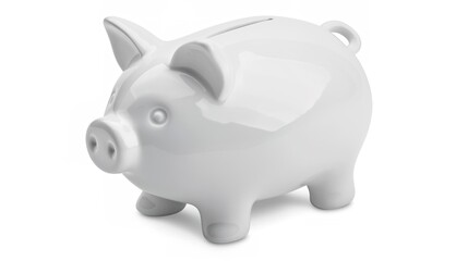 Piggy Bank on White Background - a charming and savings-inspired visual. The piggy bank on the white background creates a simple yet inviting look. It gives the impression of saving money, making it a