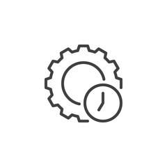 Obraz premium Gear and Timer line icon