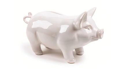 Piggy Bank on White Background - a charming and savings-inspired visual. The piggy bank on the white background creates a simple yet inviting look. It gives the impression of saving money, making it a