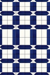 Blue and white tile pattern