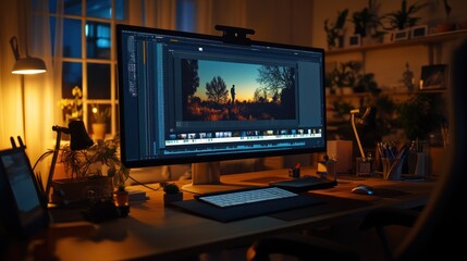 Naklejka premium Photo Editing Workstation