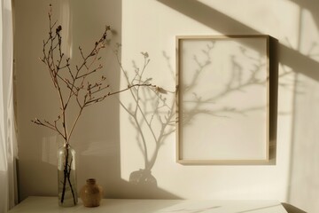 Minimalist decor with natural shadows