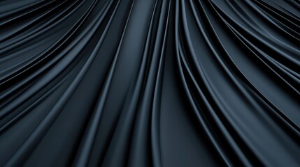 Elegant black fabric drapes beautifully, showcasing rich texture and depth, perfect for background or textile designs.