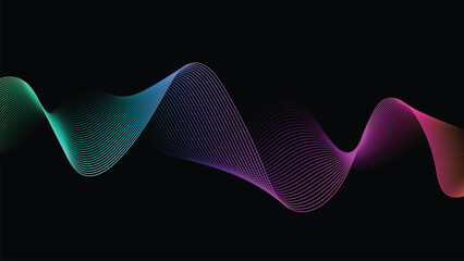 dynamic natural waves Green, pink, red tones