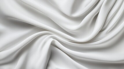 Elegant white fabric draping smoothly, showcasing delicate textures and soft folds. Perfect for fashion and interior design projects.