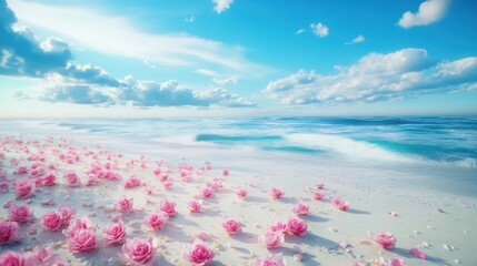 Crescent Bay's Enchantment: A Dreamy Seascape of Pink Sands and Azure Waters