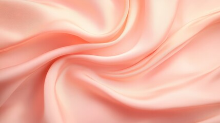 Soft silk fabric with gentle folds and a warm peach hue, perfect for textiles and fashion backgrounds.