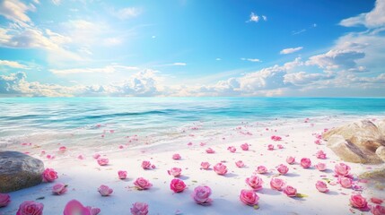 Crescent Bay's Enchantment: A Dreamy Seascape of Pink Sands and Azure Waters