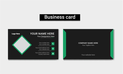 Creative and clean professional business card design with black and green color.