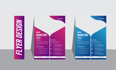 Creative corporate and business flyer design template with multiple color variation.