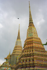 Fototapeta premium asia travel concept with old pagoda in thailand temple