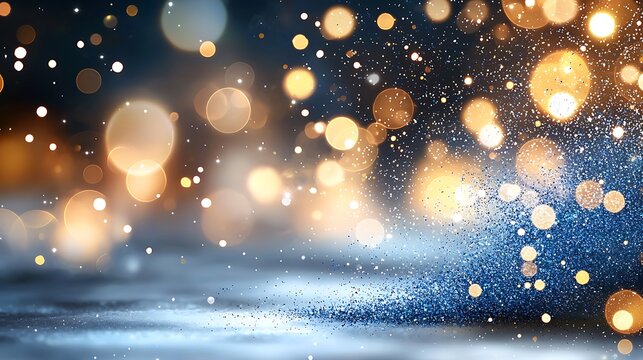 Fototapeta A stunning wallpaper background design illustration featuring indigo glitter bokeh patterns that create a mesmerizing and ethereal effect