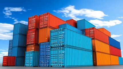 Stack of vibrant multicolored containers perfect for storage and organization of toys, tools, or crafts