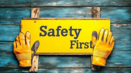 Enhance workplace safety with highvisibility yellow first sign prevent accidents and promote a secure environment. perfect for construction, industrial, road safety.