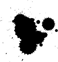 black ink brush splash splatter grunge graphic element