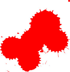 red watercolor brush painting splash splatter