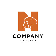 Letter N Proboscis Monkey logo icon vector