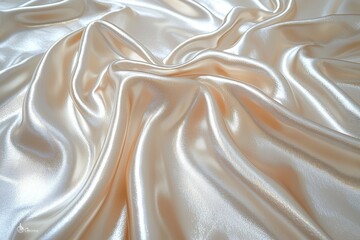 Obraz premium Elegant Champagne Satin Fabric Drape Luxurious Texture Background
