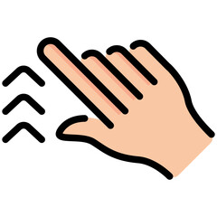 swipe up filled line icon