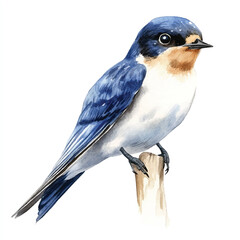 cute Swallow watercolor clipart illustration isolated