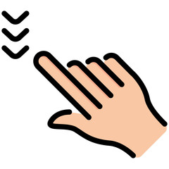 swipe down filled line icon