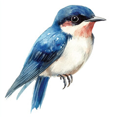 cute Swallow watercolor clipart illustration isolated