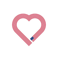 heart shape ribbon icon of american flag. vector illustration isolated on white background