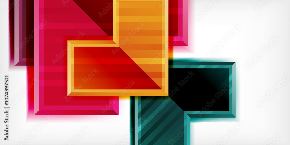 Poster Arrow symbols created with 3d effects and line texture geometric abstract background