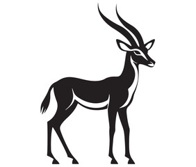 Obraz premium Silhouette of an antelope, Silhouette of a goat