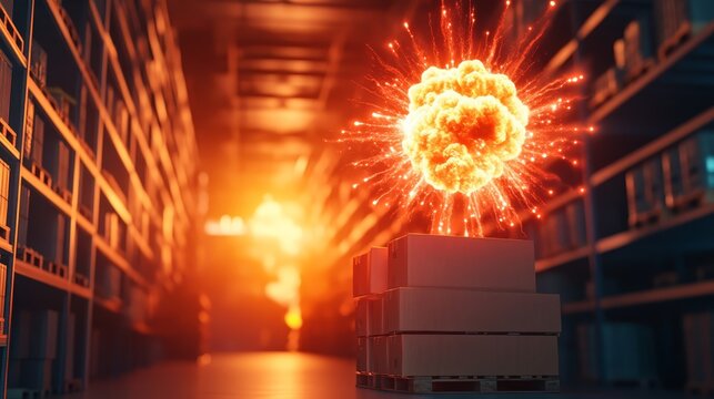 Dazzling fireworks display illuminating a library, spectacular fusion of light and literature