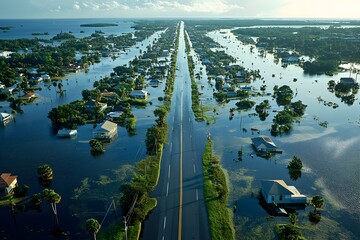 Sea level rise affecting coastal areas