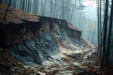 Deforested hillside with erosion